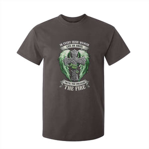 Irish Women T Shirt For Kid In Every Irish Woman Lies An Angel Until You Unleash The Fire TS09 Dark Chocolate Print Your Wear