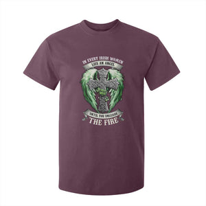 Irish Women T Shirt For Kid In Every Irish Woman Lies An Angel Until You Unleash The Fire TS09 Maroon Print Your Wear