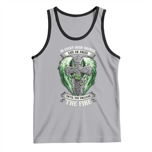 Irish Women Tank Top In Every Irish Woman Lies An Angel Until You Unleash The Fire TS09 Athletic Heather Black Print Your Wear