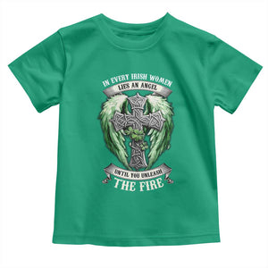 Irish Women Toddler T Shirt In Every Irish Woman Lies An Angel Until You Unleash The Fire TS09 Irish Green Print Your Wear