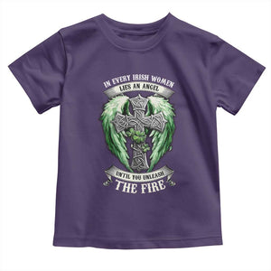Irish Women Toddler T Shirt In Every Irish Woman Lies An Angel Until You Unleash The Fire TS09 Purple Print Your Wear