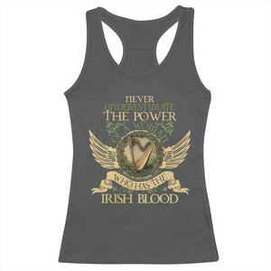 Never Underestimate The Power Of Irish Women Racerback Tank Top TS09 Dark Heather Print Your Wear
