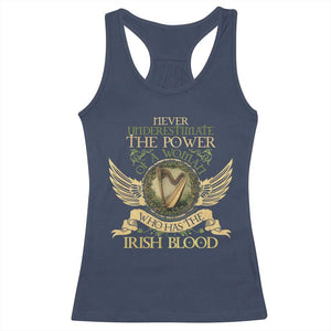 Never Underestimate The Power Of Irish Women Racerback Tank Top TS09 Navy Print Your Wear