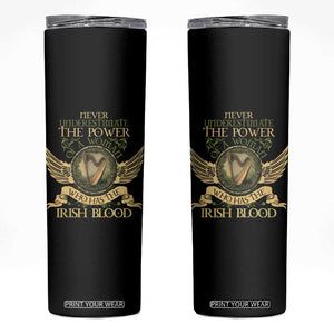 Never Underestimate The Power Of Irish Women Skinny Tumbler TS09 Black Print Your Wear
