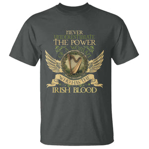 Never Underestimate The Power Of Irish Women T Shirt TS09 Dark Heather Print Your Wear