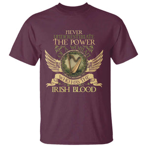 Never Underestimate The Power Of Irish Women T Shirt TS09 Maroon Print Your Wear