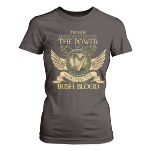 Never Underestimate The Power Of Irish Women T Shirt For Women TS09 Dark Chocolate Print Your Wear
