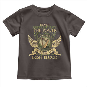 Never Underestimate The Power Of Irish Women Toddler T Shirt TS09 Dark Chocolate Print Your Wear