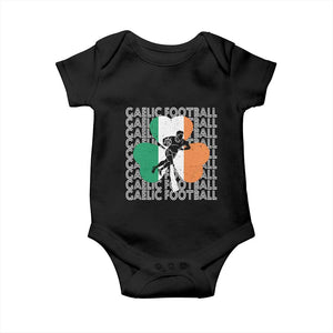 Gaelic Football Baby Onesie Irish Flag Shamrock TS09 Black Print Your Wear