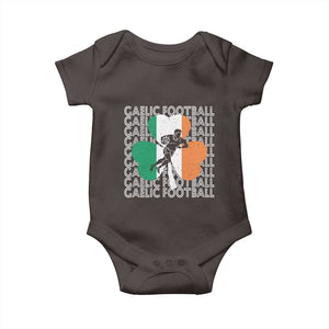 Gaelic Football Baby Onesie Irish Flag Shamrock TS09 Dark Chocolate Print Your Wear
