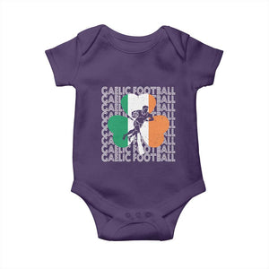 Gaelic Football Baby Onesie Irish Flag Shamrock TS09 Purple Print Your Wear