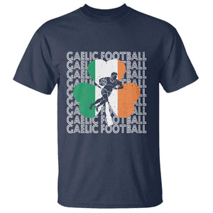 Gaelic Football T Shirt Irish Flag Shamrock TS09 Navy Print Your Wear