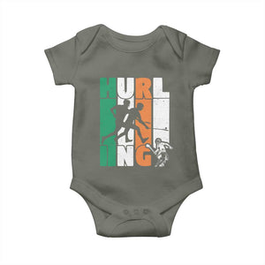 Irish Hurling Hurler Baby Onesie TS09 Military Green Print Your Wear
