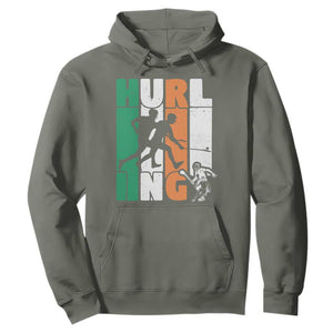 Irish Hurling Hurler Hoodie TS09 Military Green Print Your Wear