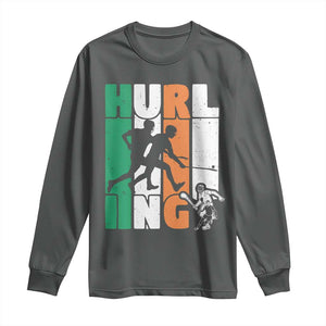 Irish Hurling Hurler Long Sleeve Shirt TS09 Dark Heather Print Your Wear