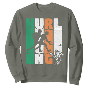 Irish Hurling Hurler Sweatshirt TS09 Military Green Print Your Wear