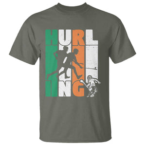 Irish Hurling Hurler T Shirt TS09 Military Green Print Your Wear