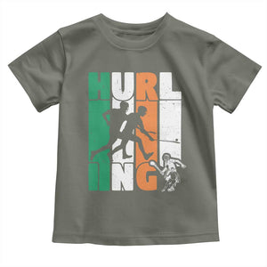 Irish Hurling Hurler Toddler T Shirt TS09 Military Green Print Your Wear