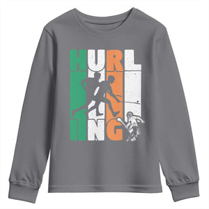 Irish Hurling Hurler Youth Sweatshirt TS09 Charcoal Print Your Wear