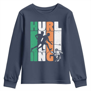 Irish Hurling Hurler Youth Sweatshirt TS09 Navy Print Your Wear