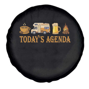 Camping Lover Spare Tire Cover Today's Agenda Road Trip RV Motorhome Campfire TS09 Print Your Wear