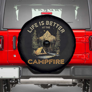 Camping Lover Spare Tire Cover Life Is Better At The Campfire TS09 Black Print Your Wear