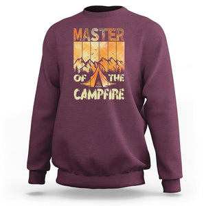 Funny Camping Sweatshirt Master Of The Campfire TS09 Maroon Printyourwear