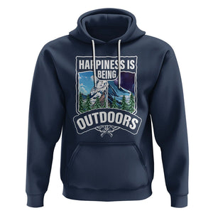 Funny Camping Hoodie Happiness Is Being Outdoor TS09 Navy Printyourwear