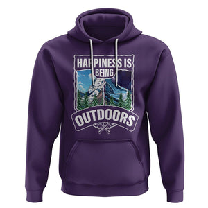 Funny Camping Hoodie Happiness Is Being Outdoor TS09 Purple Printyourwear