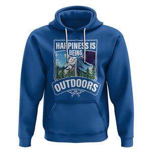 Funny Camping Hoodie Happiness Is Being Outdoor TS09 Royal Blue Printyourwear