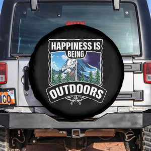 Funny Camping Spare Tire Cover Happiness Is Being Outdoor TS09 No hole Black Print Your Wear