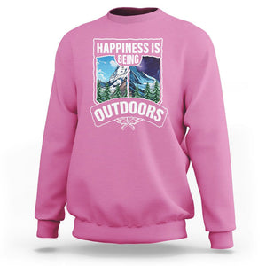 Funny Camping Sweatshirt Happiness Is Being Outdoor TS09 Azalea Printyourwear