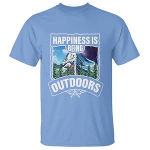 Funny Camping T Shirt Happiness Is Being Outdoor TS09 Carolina Blue Printyourwear