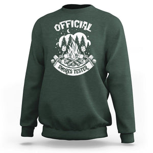 Funny Camping Sweatshirt Official Smores Tester TS09 Dark Forest Green Printyourwear