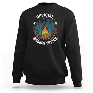 Funny Camping Sweatshirt Official Smores Tester TS09 Black Printyourwear