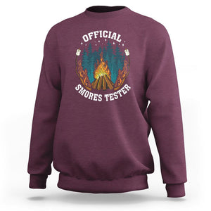 Funny Camping Sweatshirt Official Smores Tester TS09 Maroon Printyourwear
