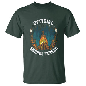 Funny Camping T Shirt Official Smores Tester TS09 Dark Forest Green Printyourwear