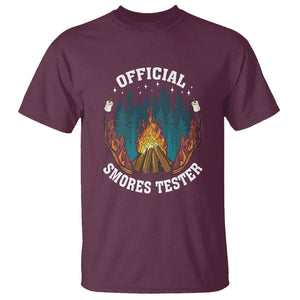 Funny Camping T Shirt Official Smores Tester TS09 Maroon Printyourwear
