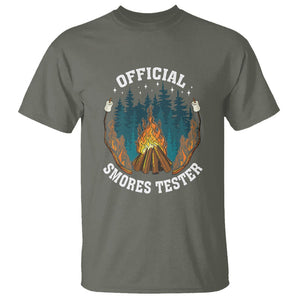 Funny Camping T Shirt Official Smores Tester TS09 Military Green Printyourwear