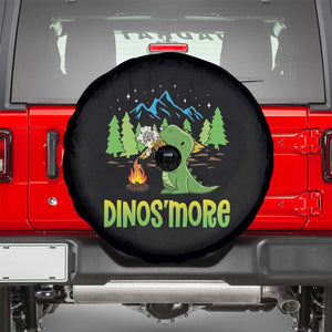 Funny Camping Spare Tire Cover Dinos'more Funny Campfire Camper Dinosaur TS09 Black Print Your Wear
