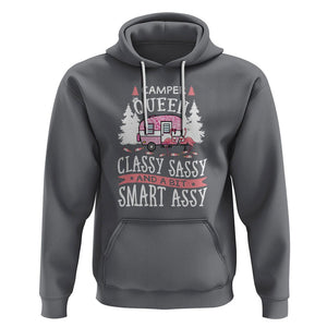 Funny Camping Hoodie Camper Queen Classy Sassy And A Bit Smart Assy Flamingo TS09 Charcoal Printyourwear