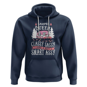 Funny Camping Hoodie Camper Queen Classy Sassy And A Bit Smart Assy Flamingo TS09 Navy Printyourwear
