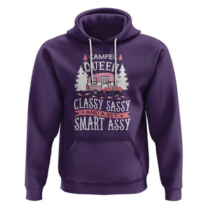 Funny Camping Hoodie Camper Queen Classy Sassy And A Bit Smart Assy Flamingo TS09 Purple Printyourwear