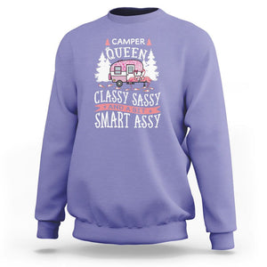 Funny Camping Sweatshirt Camper Queen Classy Sassy And A Bit Smart Assy Flamingo TS09 Violet Printyourwear