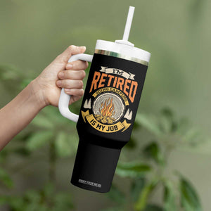 Retirement Tumbler With Handle I'm Retired Going Camping Is My Job TS09 Print Your Wear