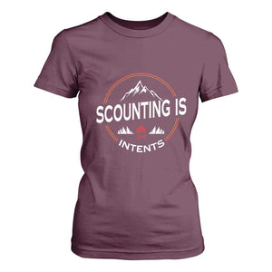 Scouting Is Tent T Shirt For Women TS09 Maroon Print Your Wear