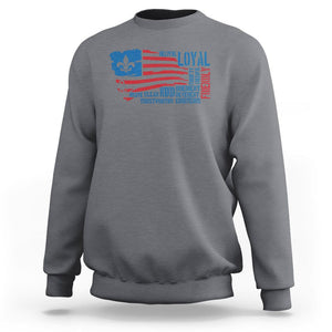 Scouting Sweatshirt America Flag Scouting Law Camping Outdoor Adventure TS09 Charcoal Printyourwear