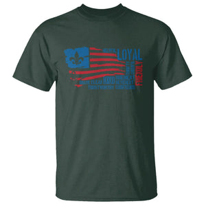 Scouting T Shirt America Flag Scouting Law Camping Outdoor Adventure TS09 Dark Forest Green Printyourwear