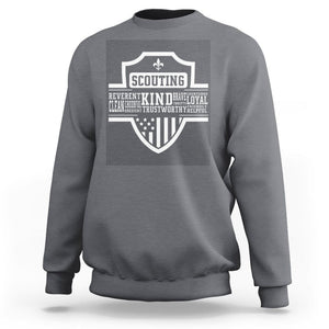 Scouting Sweatshirt America Flag Scouting Law Camping Outdoor Adventure TS09 Charcoal Printyourwear