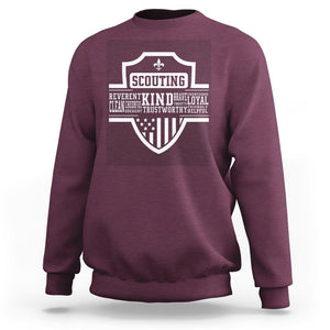 Scouting Sweatshirt America Flag Scouting Law Camping Outdoor Adventure TS09 Maroon Printyourwear